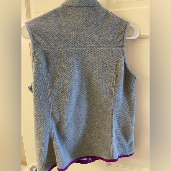 Patagonia Women's Fleece Vest Light Gray Purple Accents Size M - Picture 5 of 5